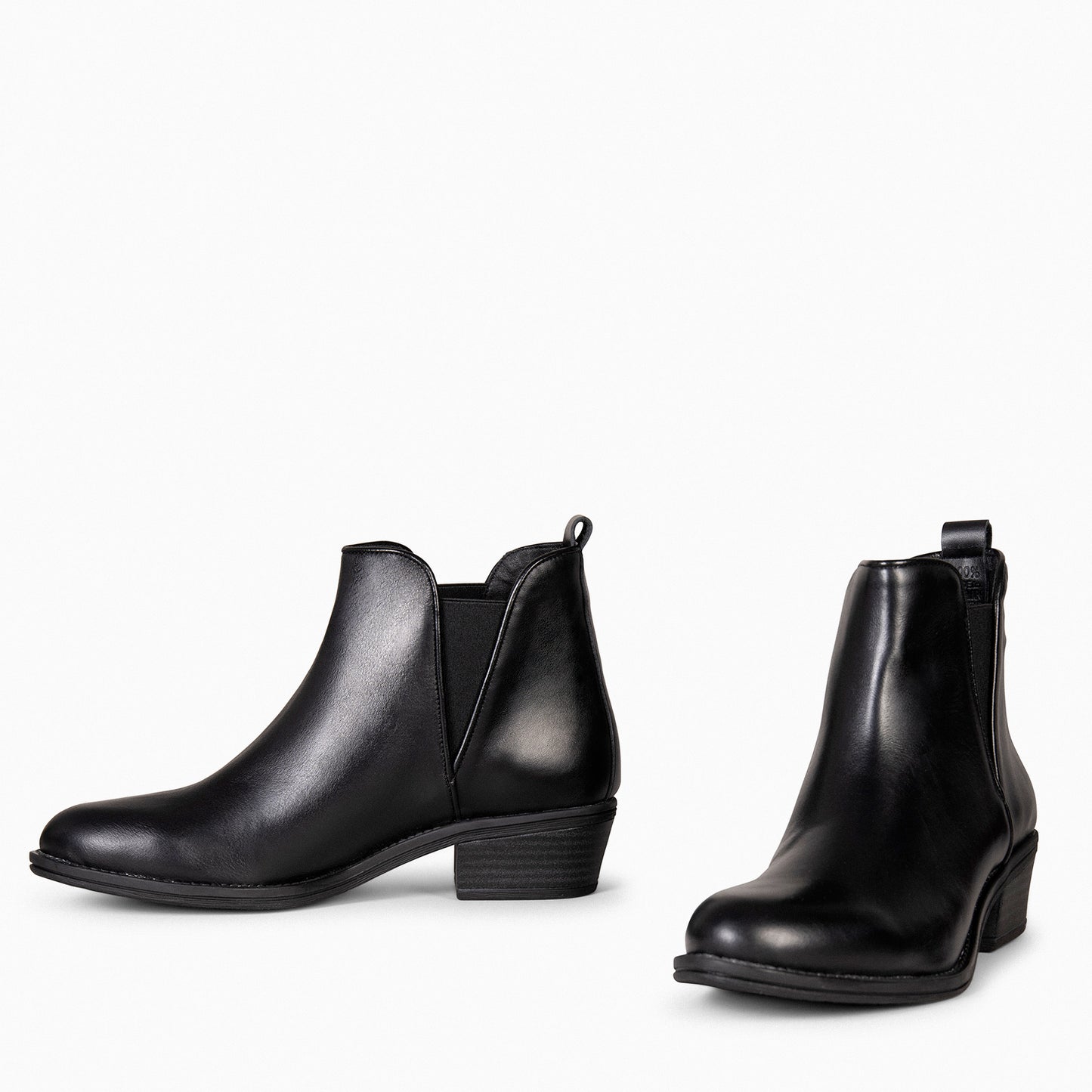 BASIC – Bottines à talons bas NOIRES