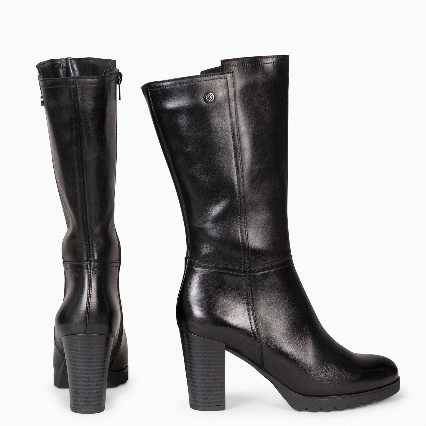 ARIANA – Botas de tacón y plataforma NEGRO