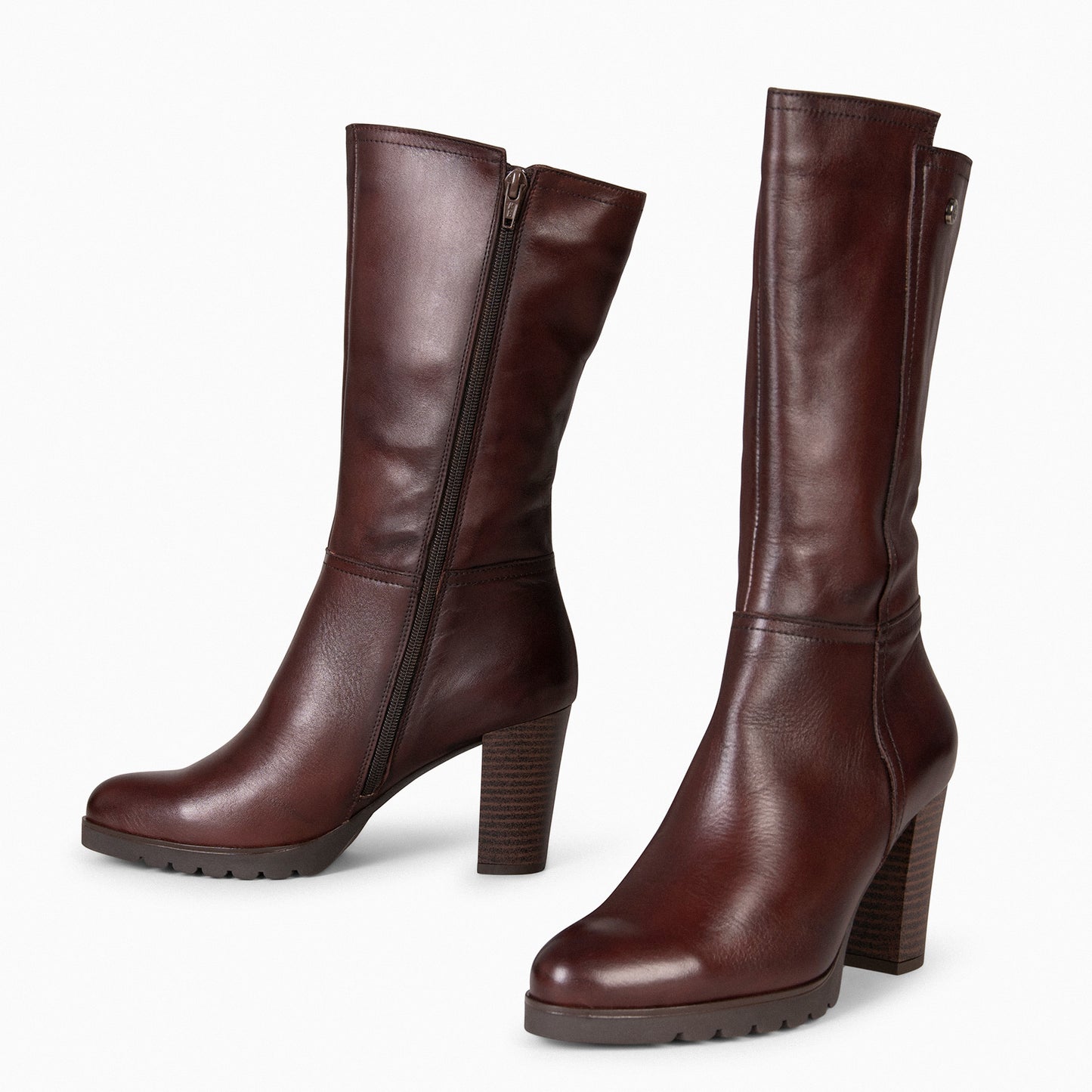 ARIANA – Botas de tacón y plataforma  MARRON