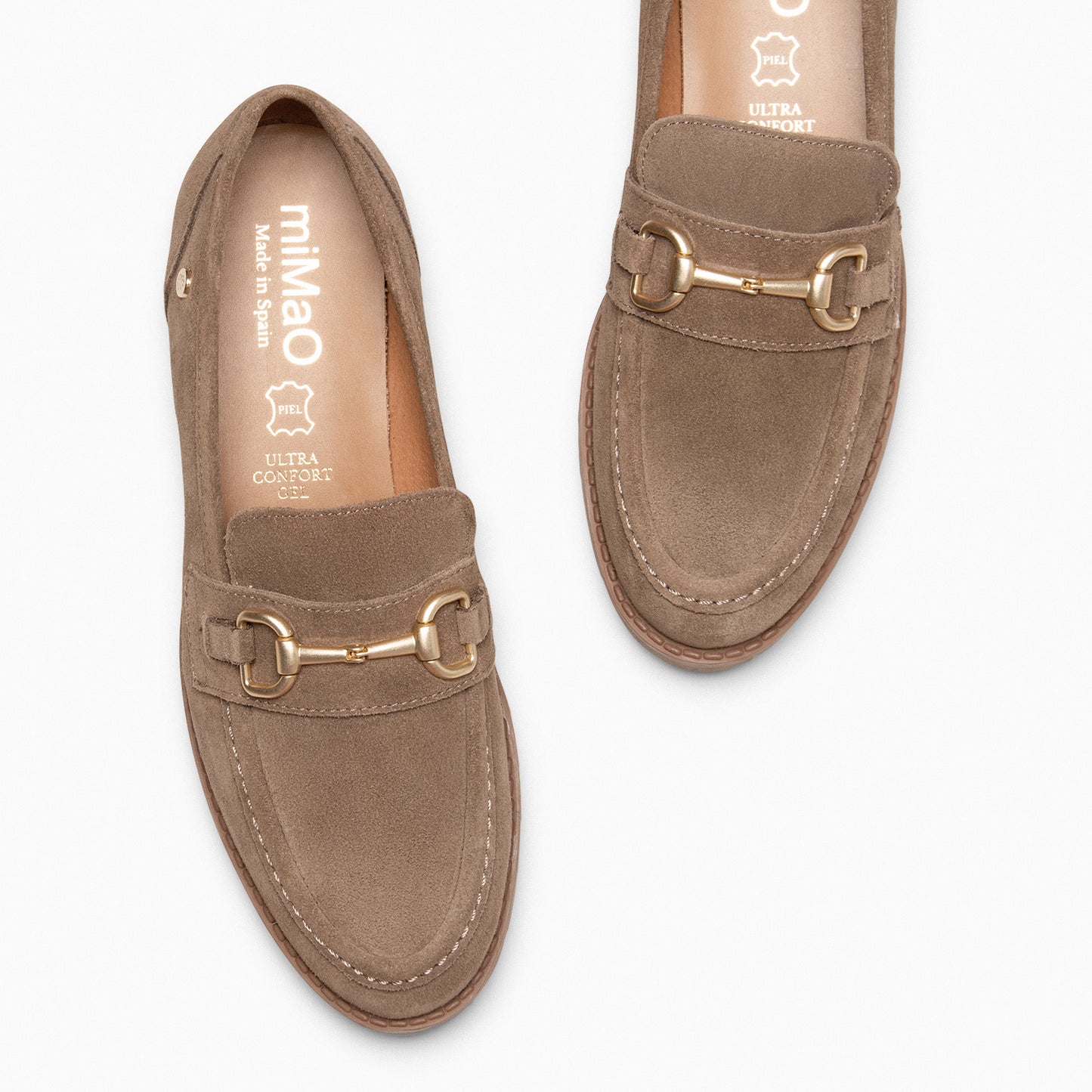 TREVILLA - Mocassin TAUPE avec appliqué métallisé