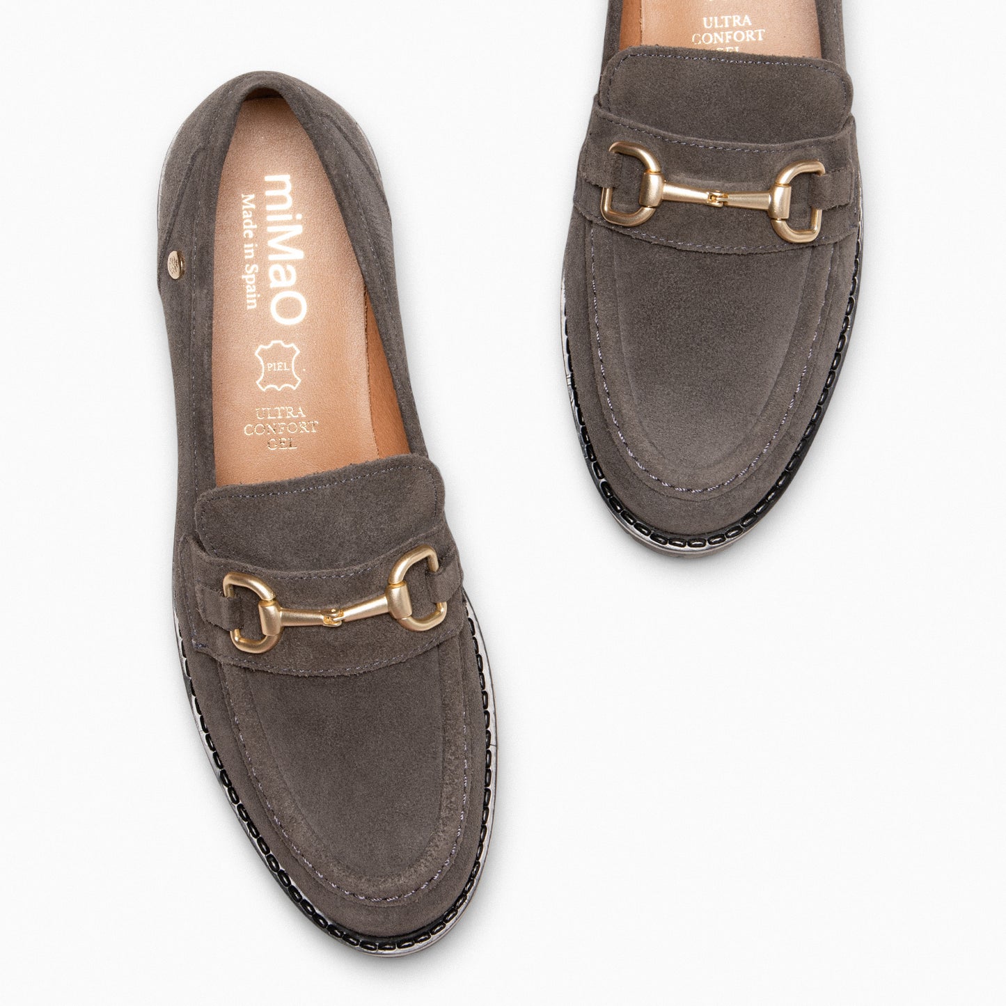 TREVILLA - Mocassin GRIS avec appliqué métallisé