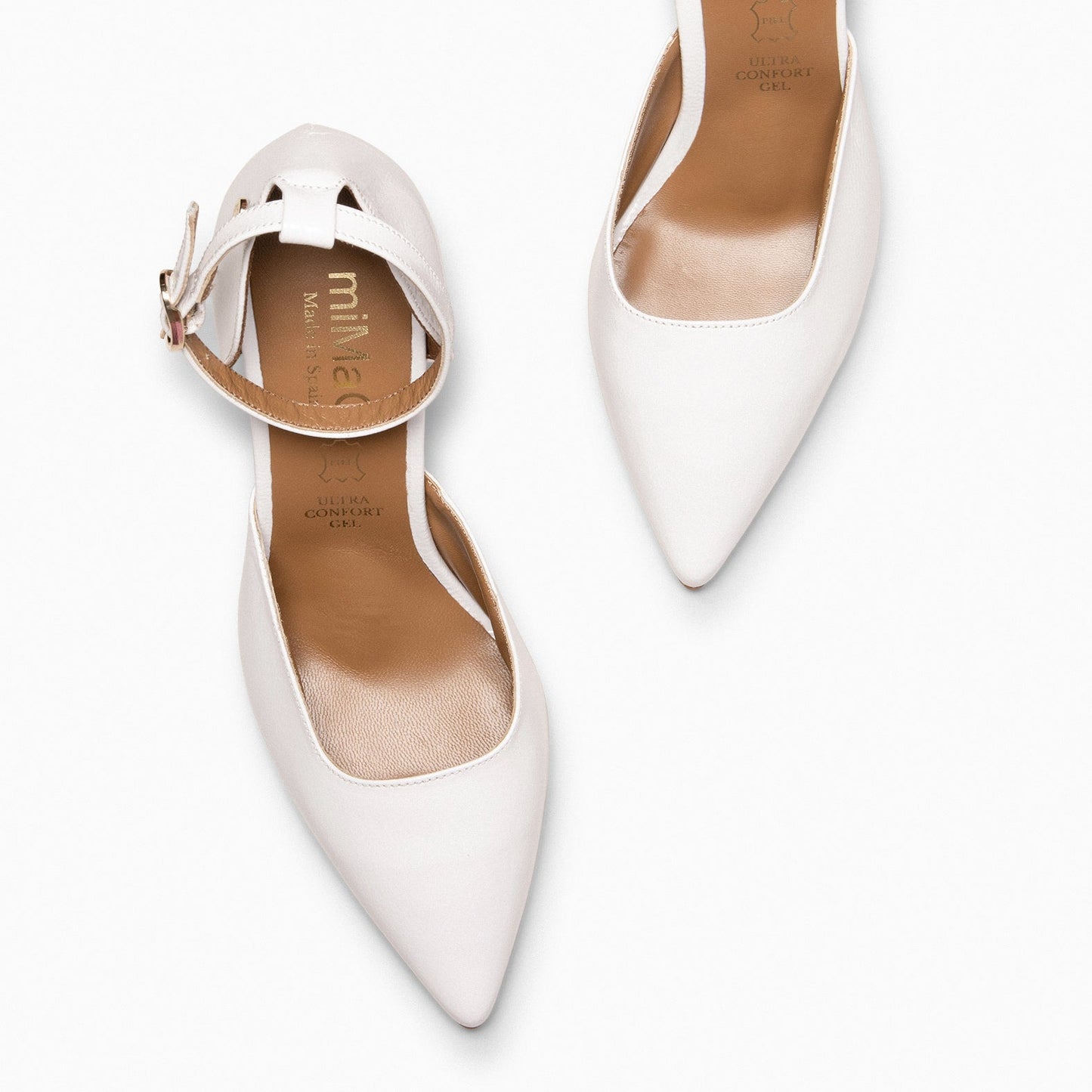 AINHOA - Zapato de tacón punta fina BLANCO