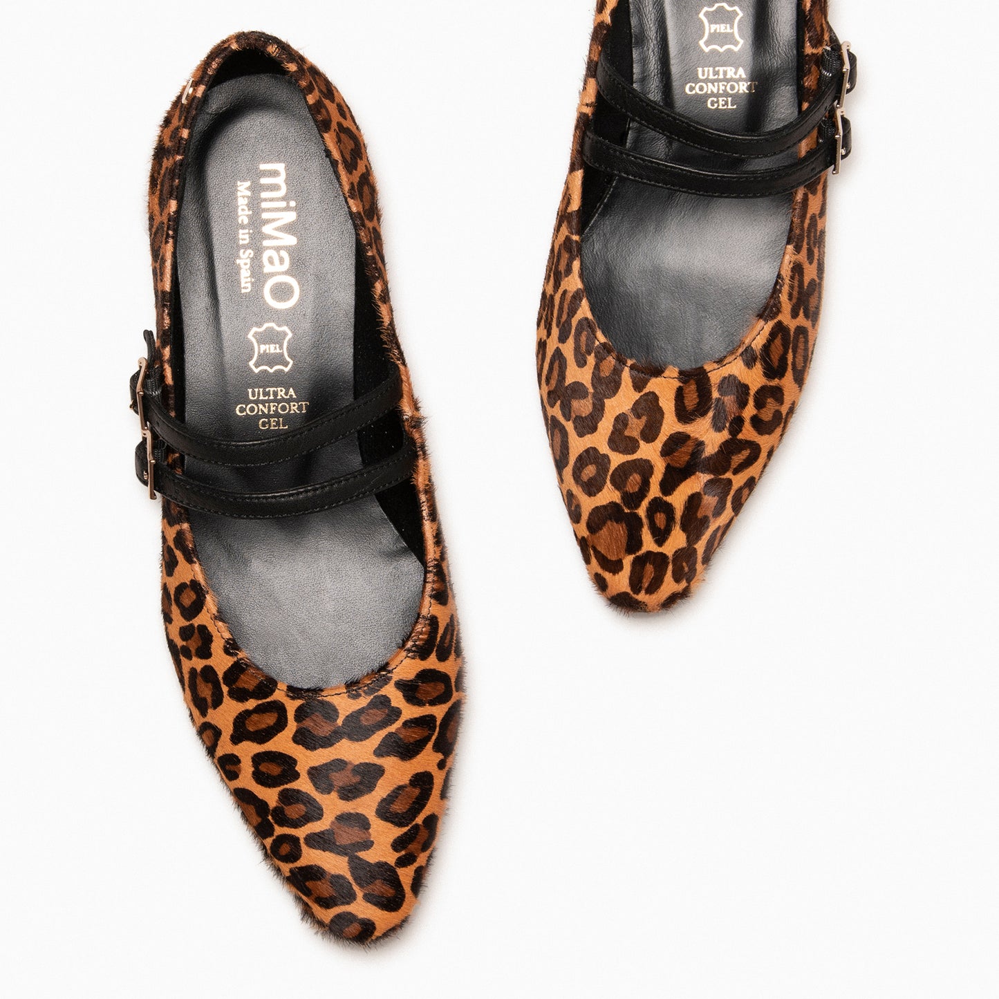 NALA - Mary Janes com salto baixo LEOPARD