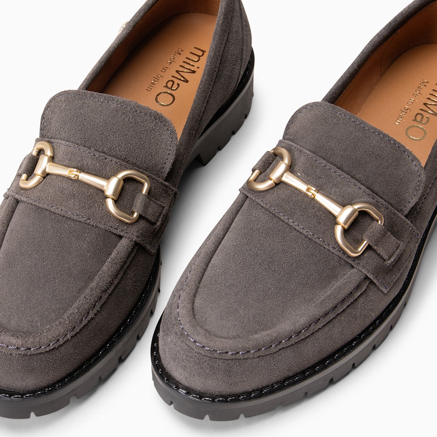 TREVILLA - Mocassin GRIS avec appliqué métallisé