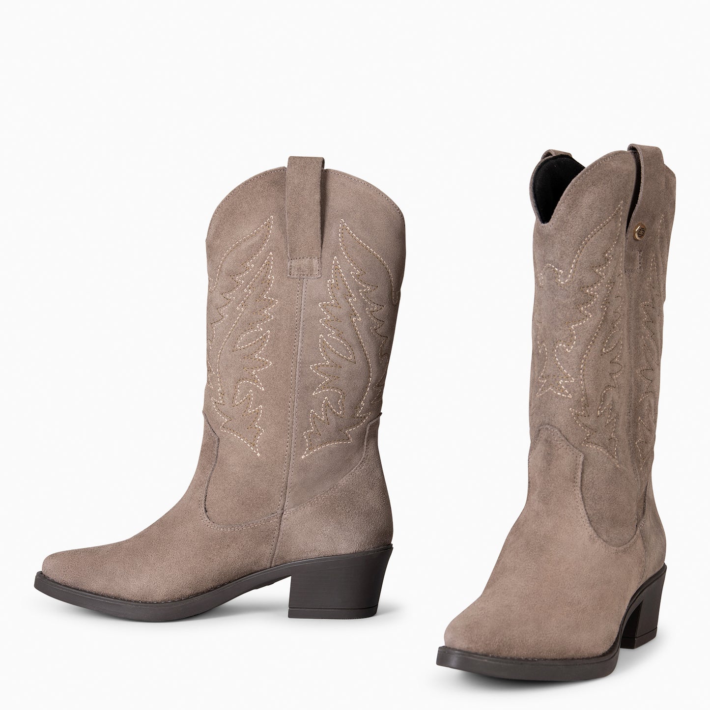 UTAH - Botas Cowboy bordado TAUPE