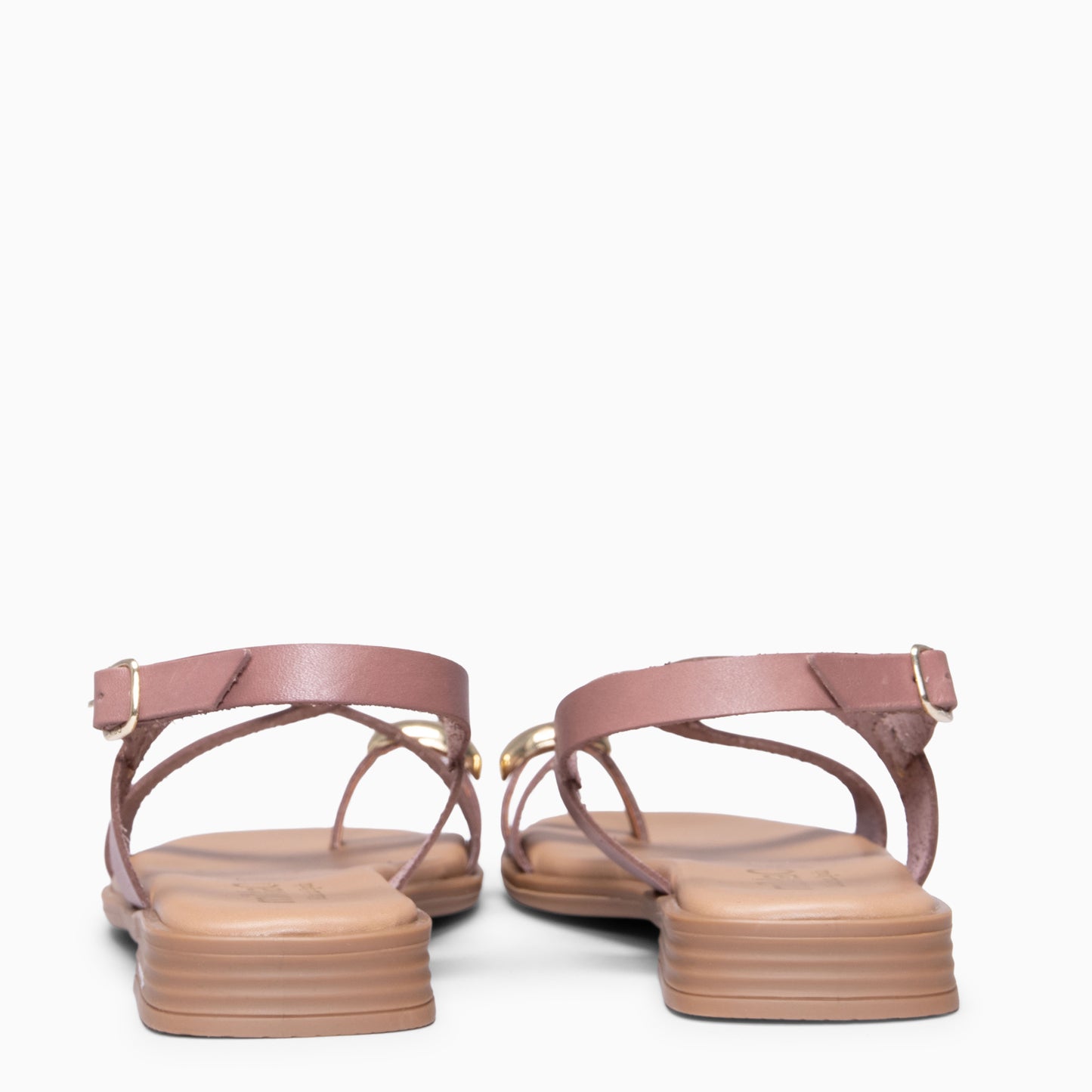 HELIA - Sandalias planas de piel ROSA