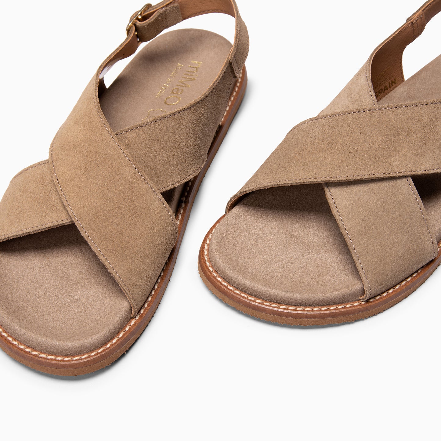 COIBA - Sandalias tipo pala de ante TAUPE