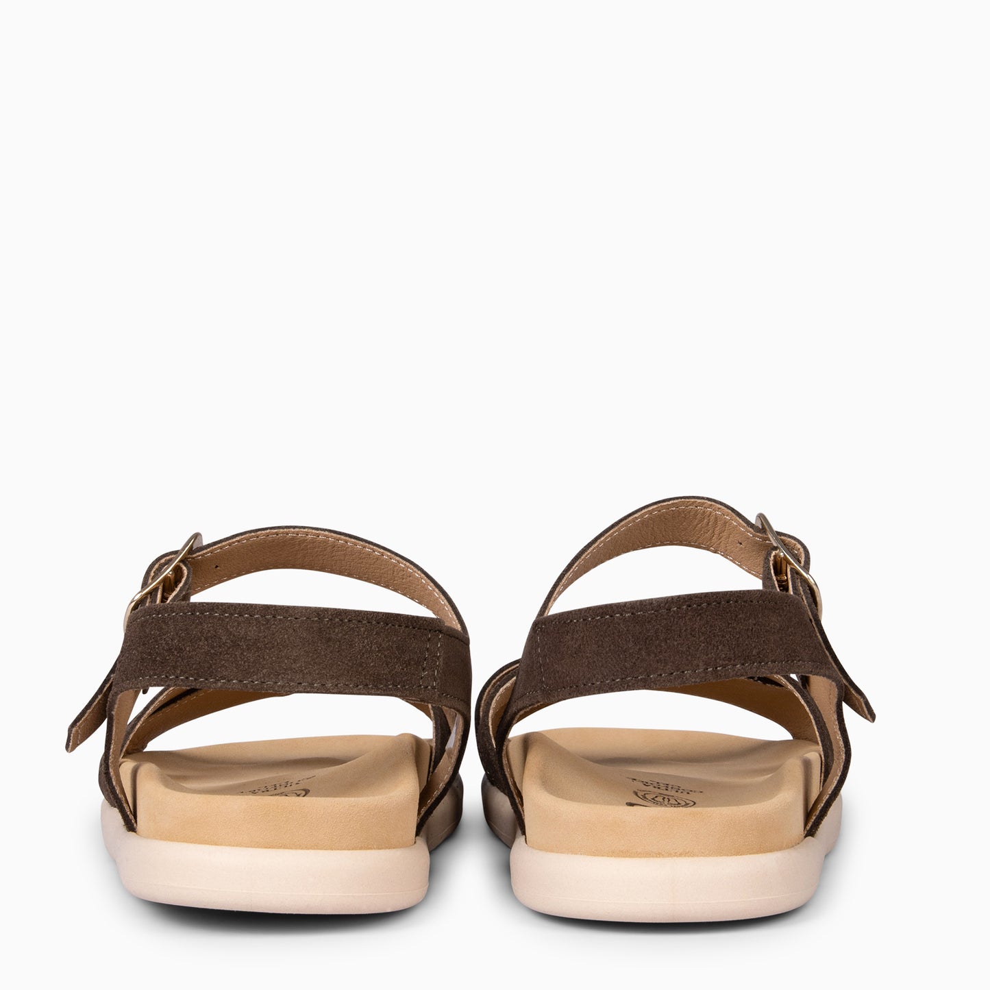 BRISA - Sandalias Baresoft de ante MARRÓN