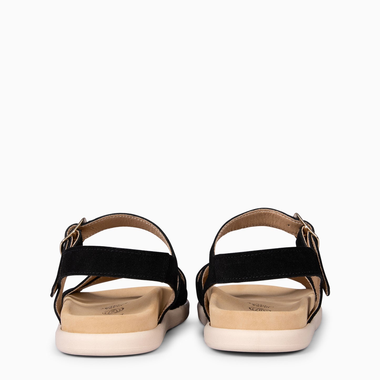 BRISA - Sandalias Baresoft de ante NEGRO