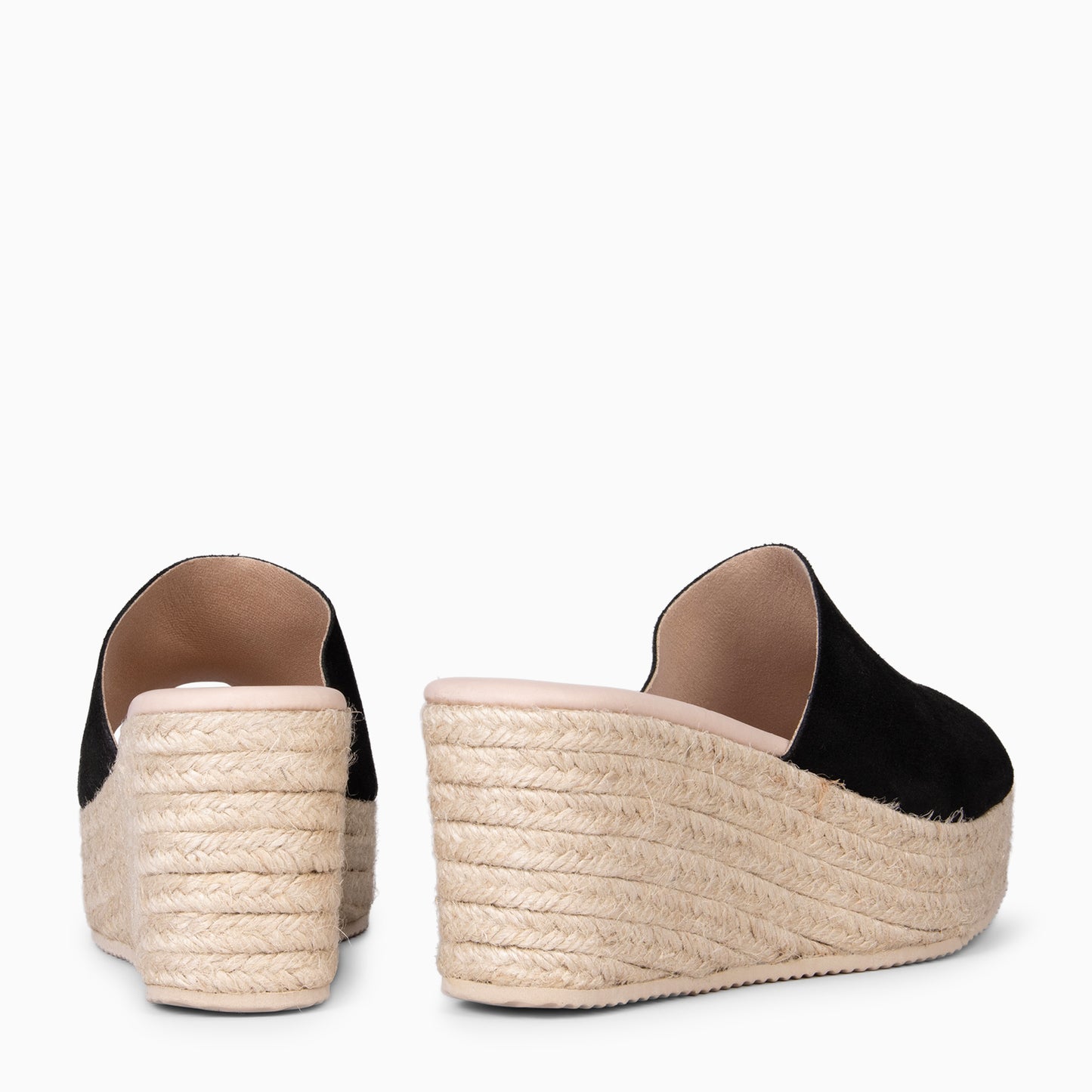 MAIRA - Cuñas con plataforma de esparto NEGRO