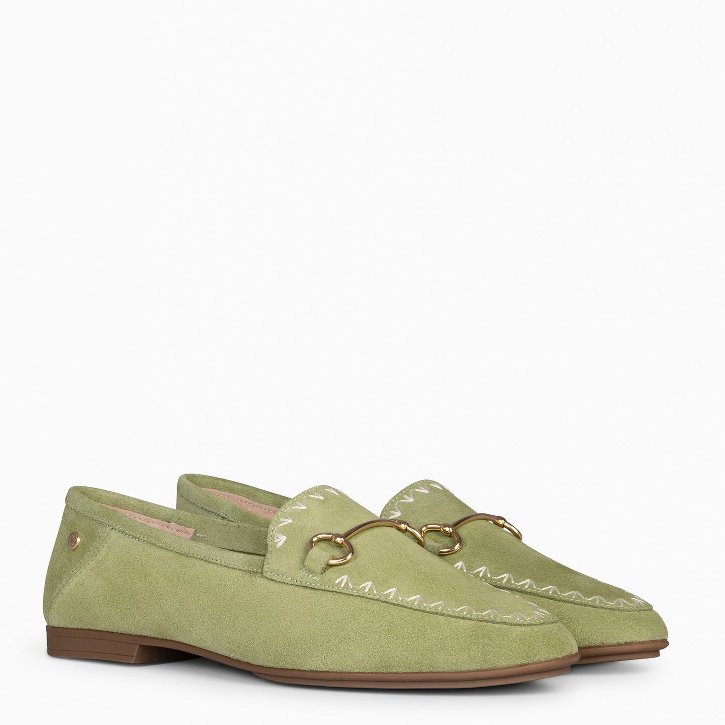 BLAKE – Mocasines de piel de serraje VERDE