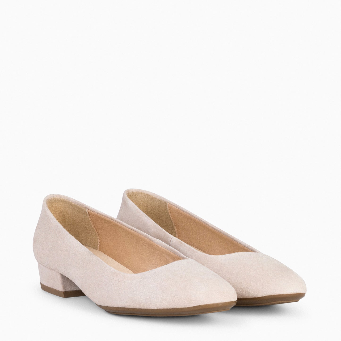 URBAN XS - Zapatos de tacón bajo de ante NUDE