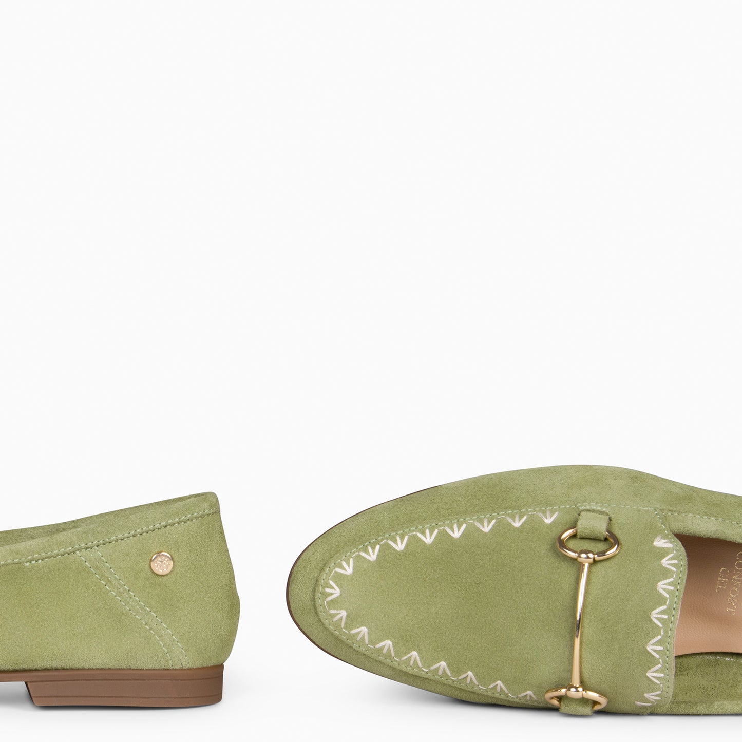 BLAKE – Mocasines de piel de serraje VERDE