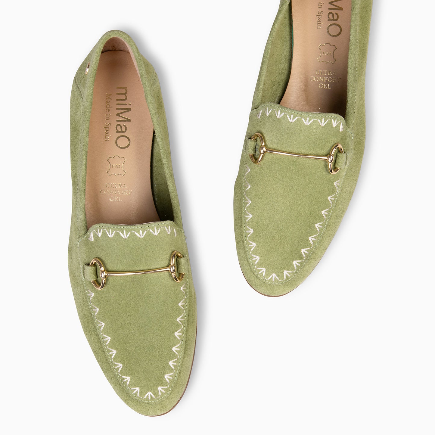 BLAKE – Mocasines de piel de serraje VERDE