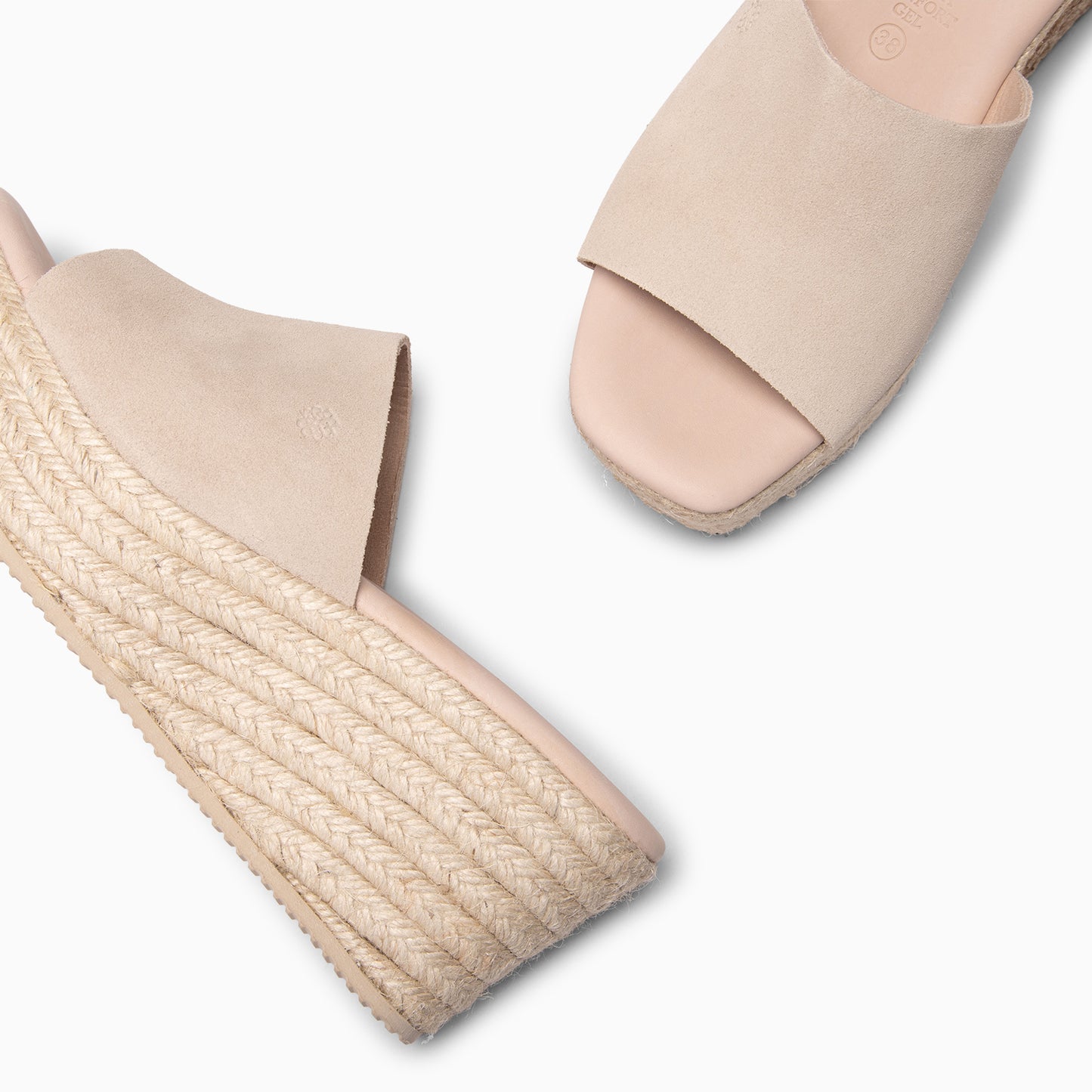MAIRA - Cuñas con plataforma de esparto BEIGE
