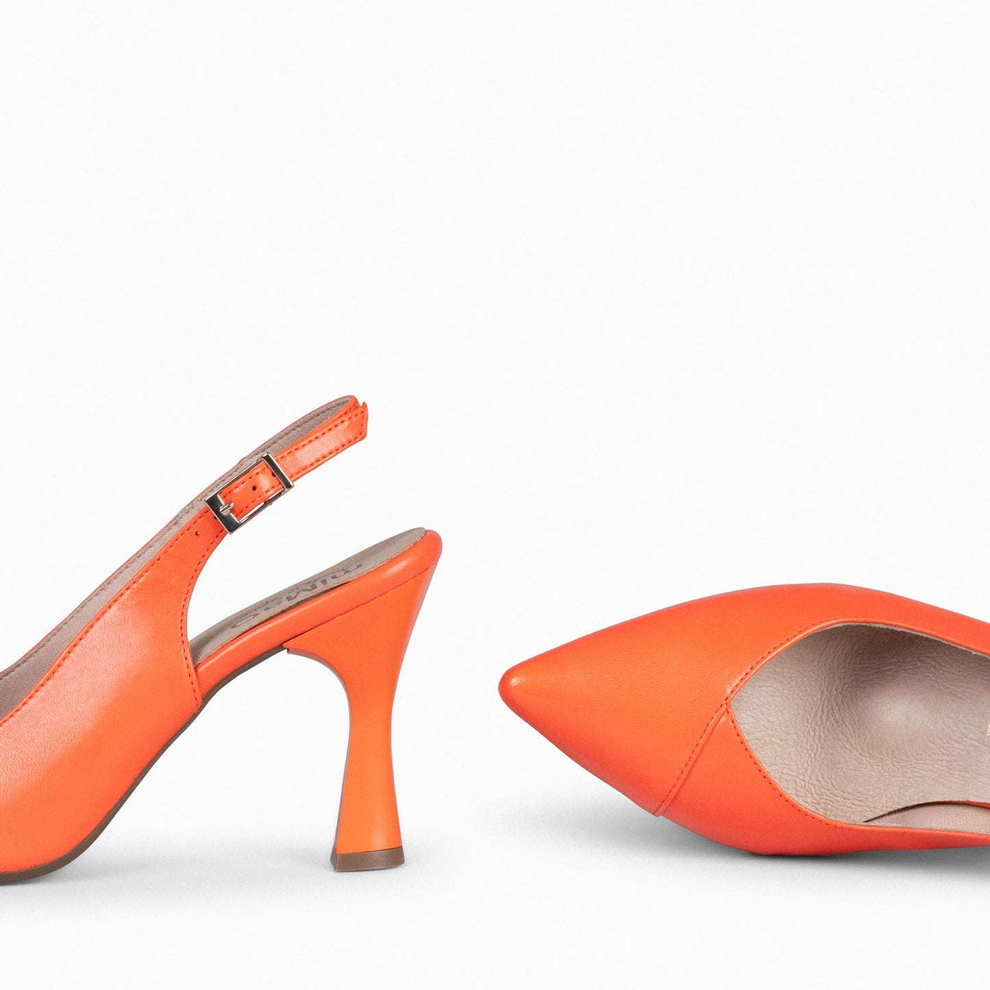 GLAM DESTALONADO – Zapatos de tacón destalonados de napa NARANJA