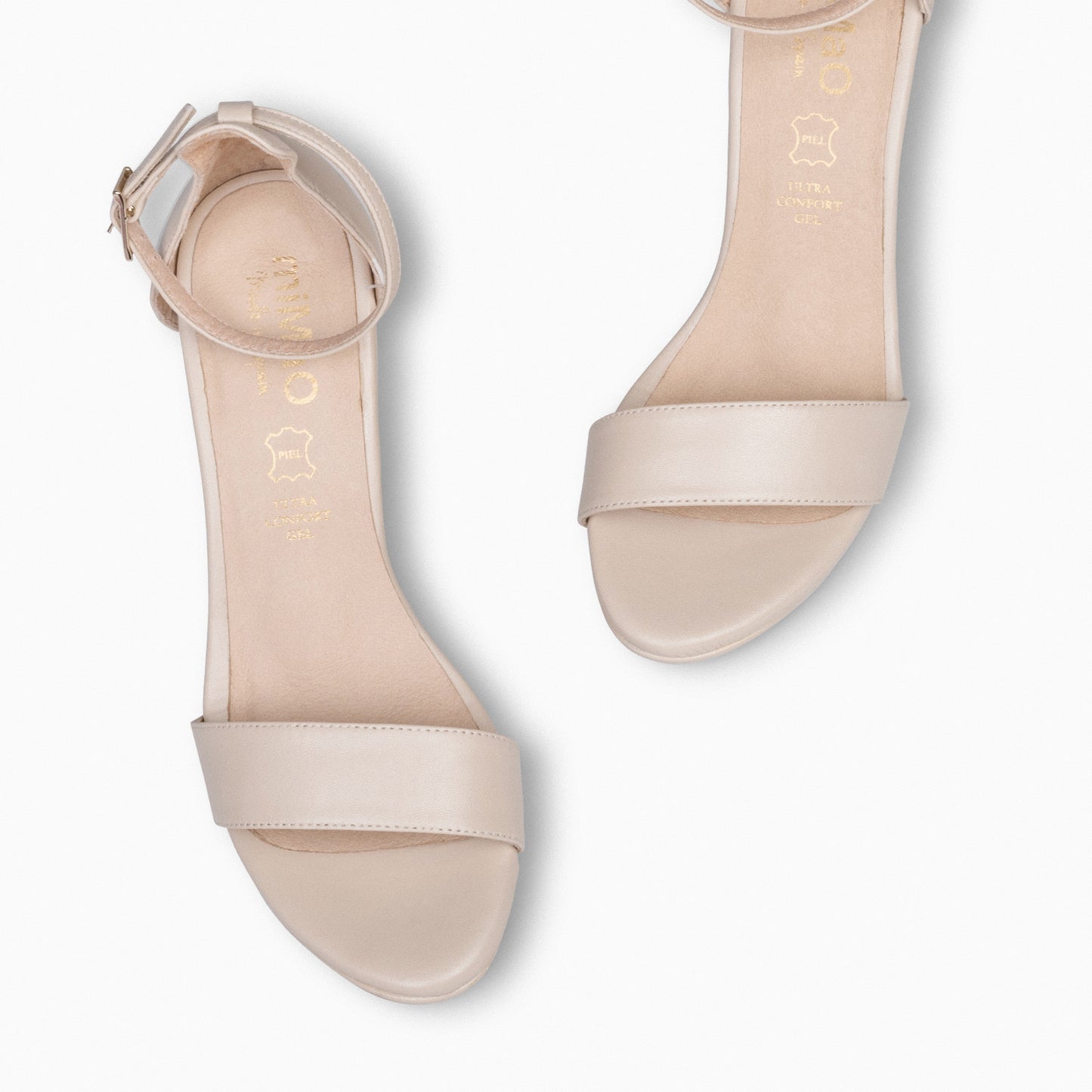 FIESTA - Sandalias de tacón alto y plataforma BEIGE