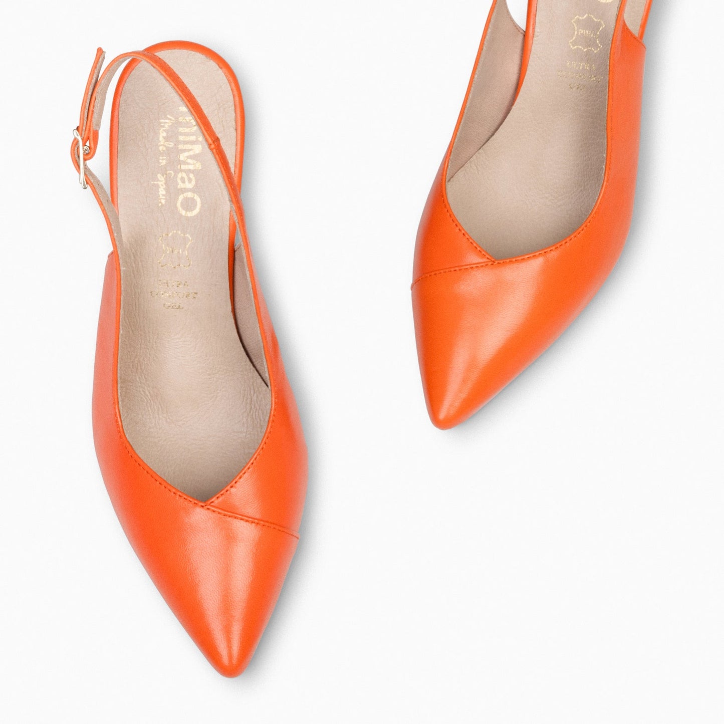 GLAM DESTALONADO – Zapatos de tacón destalonados de napa NARANJA