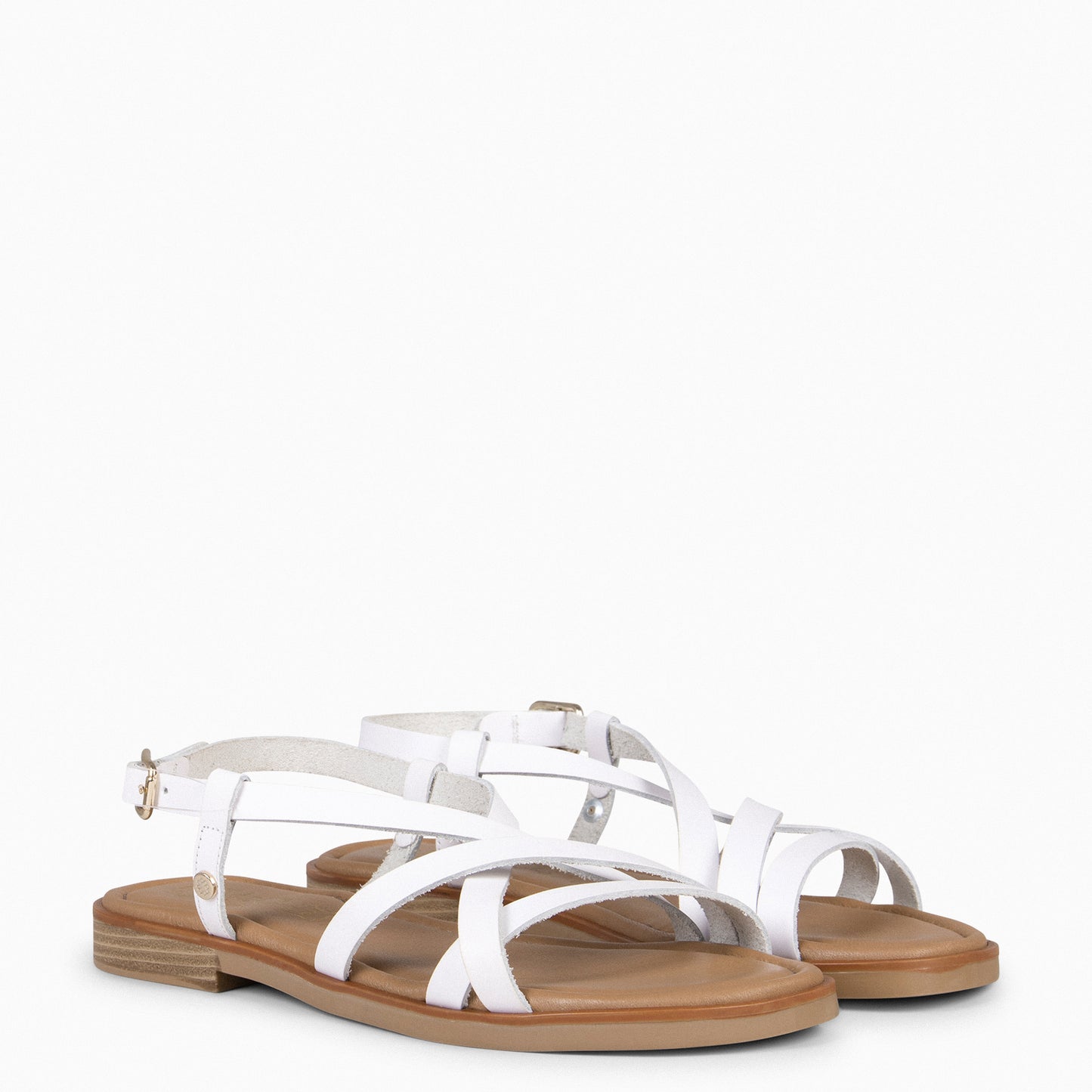 ELVA - Sandalias planas elegantes BLANCO