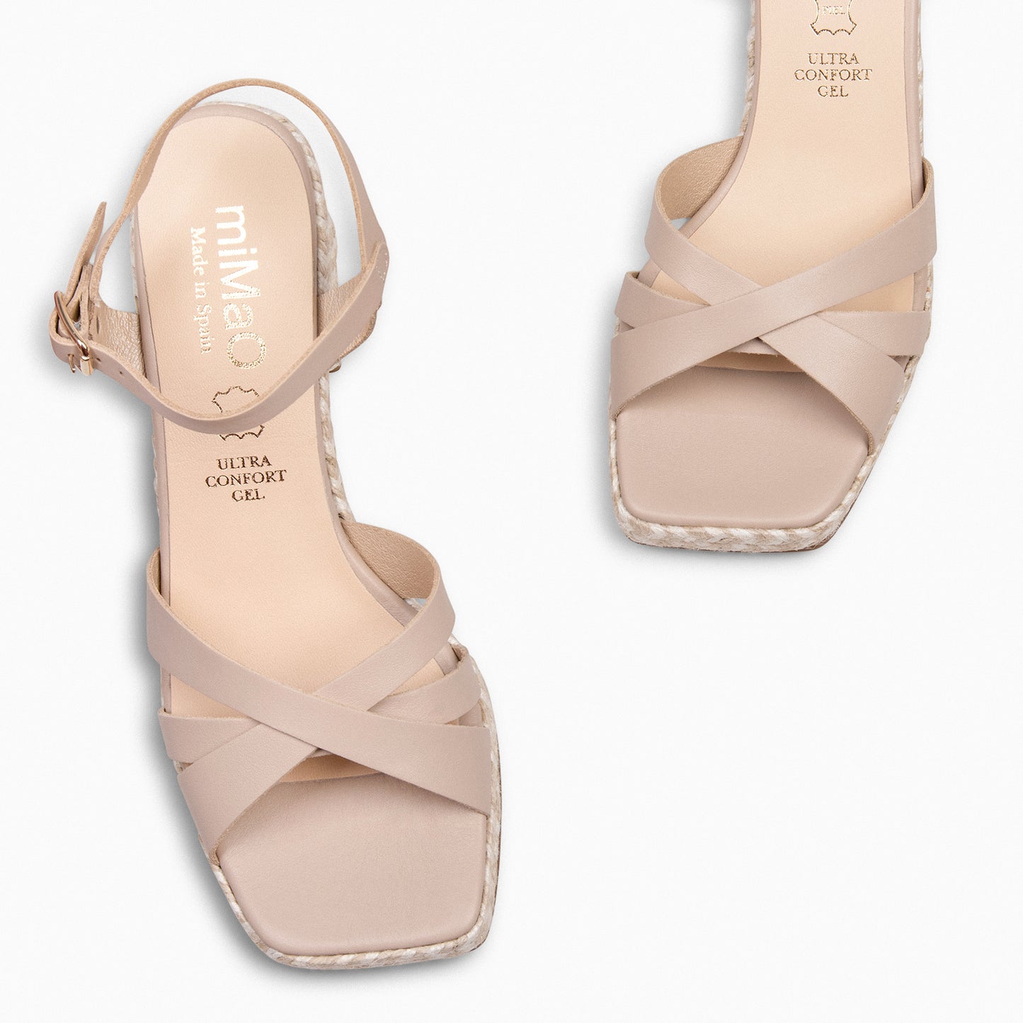 ANNA – Sandalias de tacón ancho NUDE