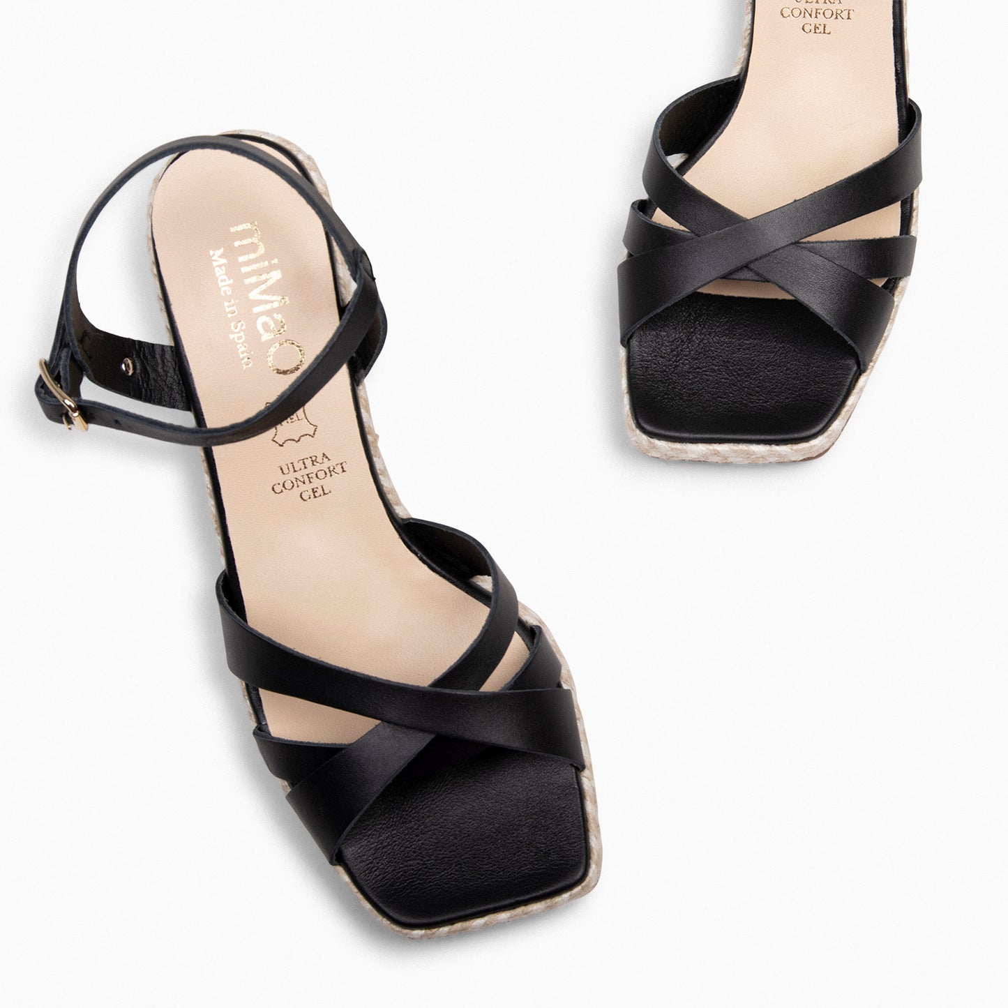 ANNA – Sandalias de tacón ancho NEGRO