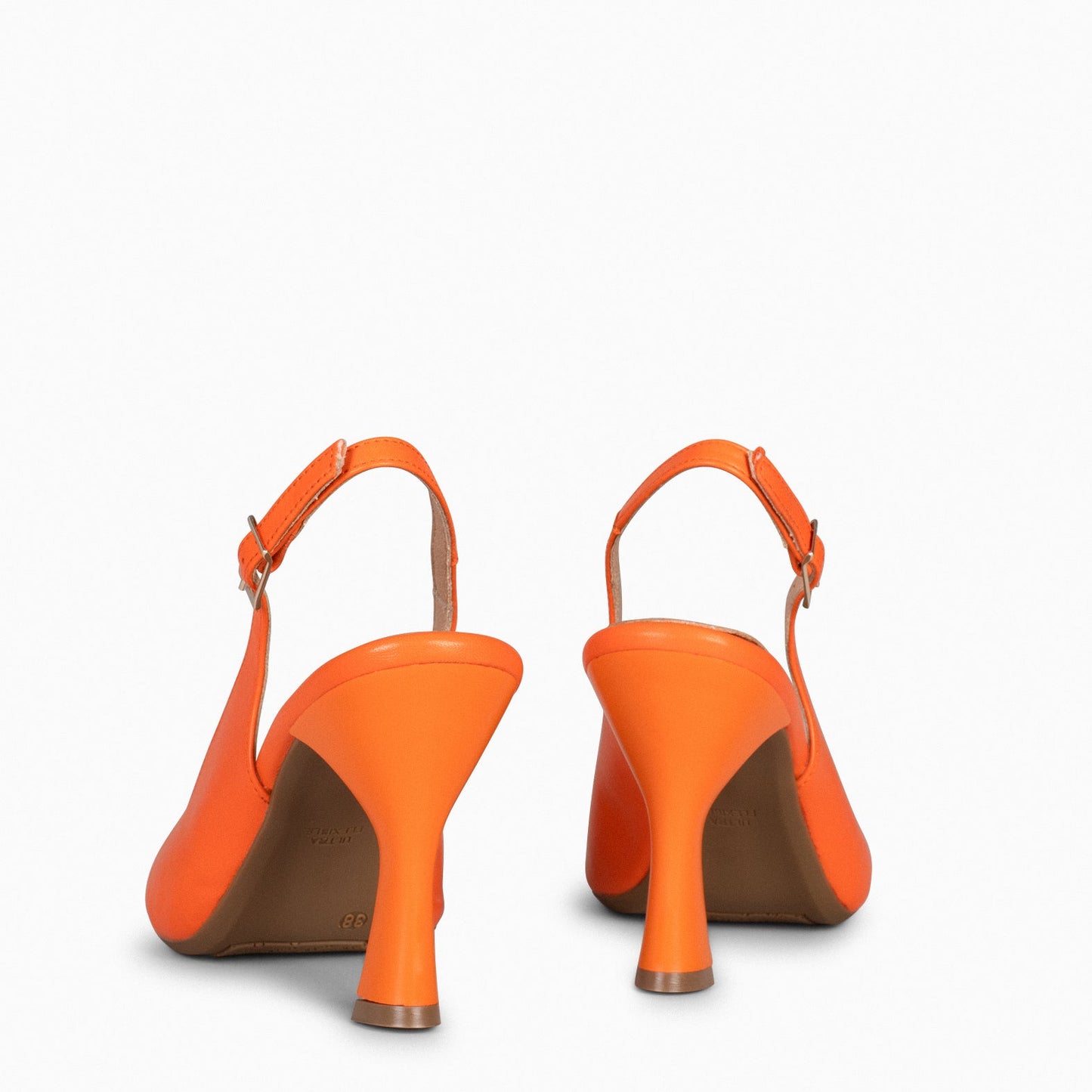 GLAM DESTALONADO – Zapatos de tacón destalonados de napa NARANJA