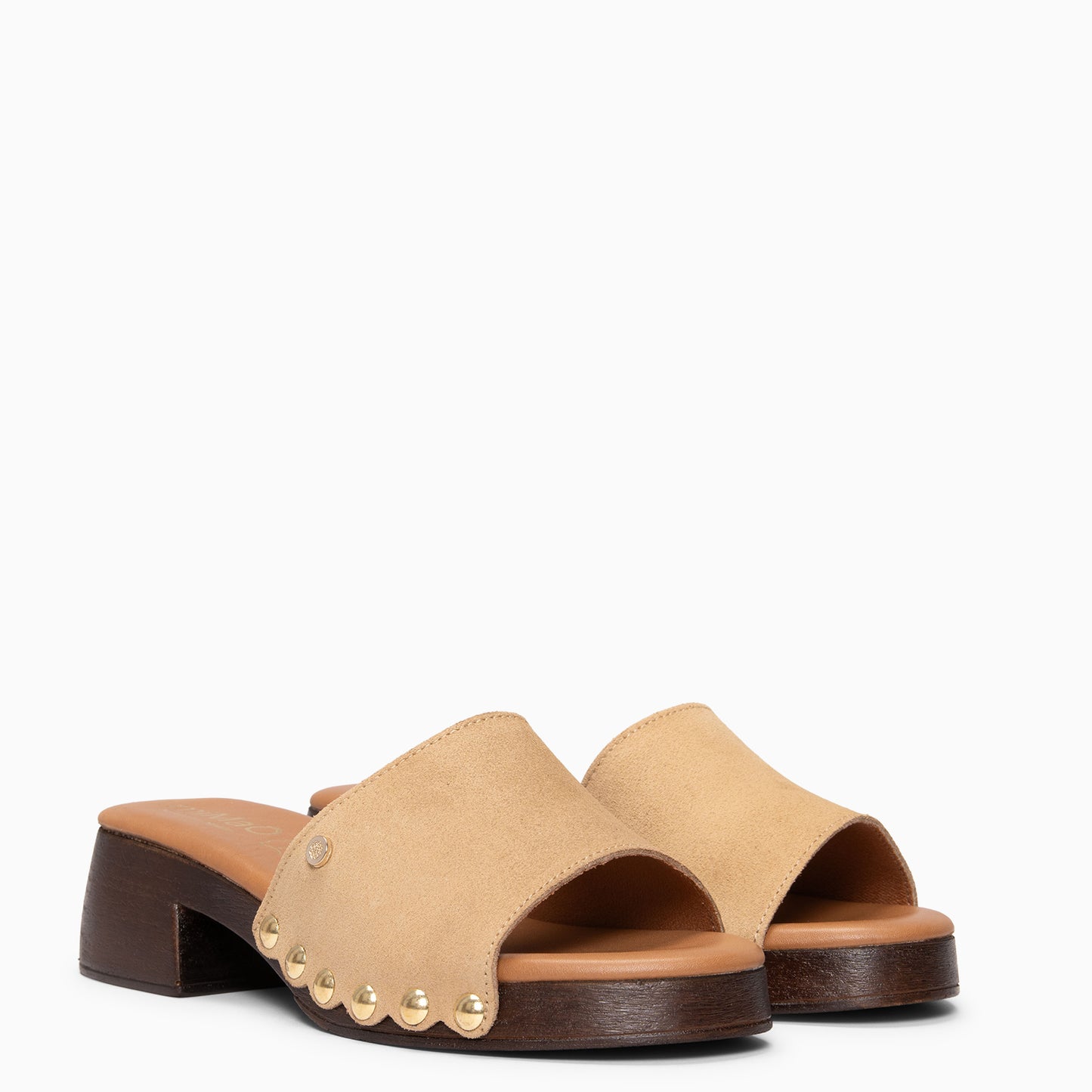 LEYA - Zuecos con tacón bajo BEIGE