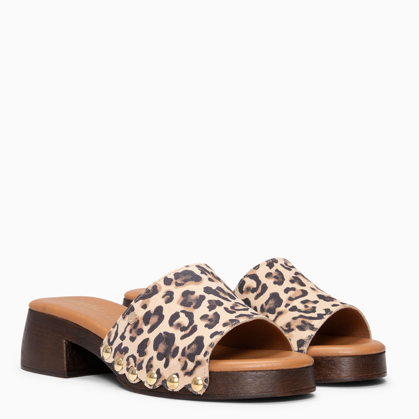 LEYA - Zuecos con tacón bajo LEOPARDO