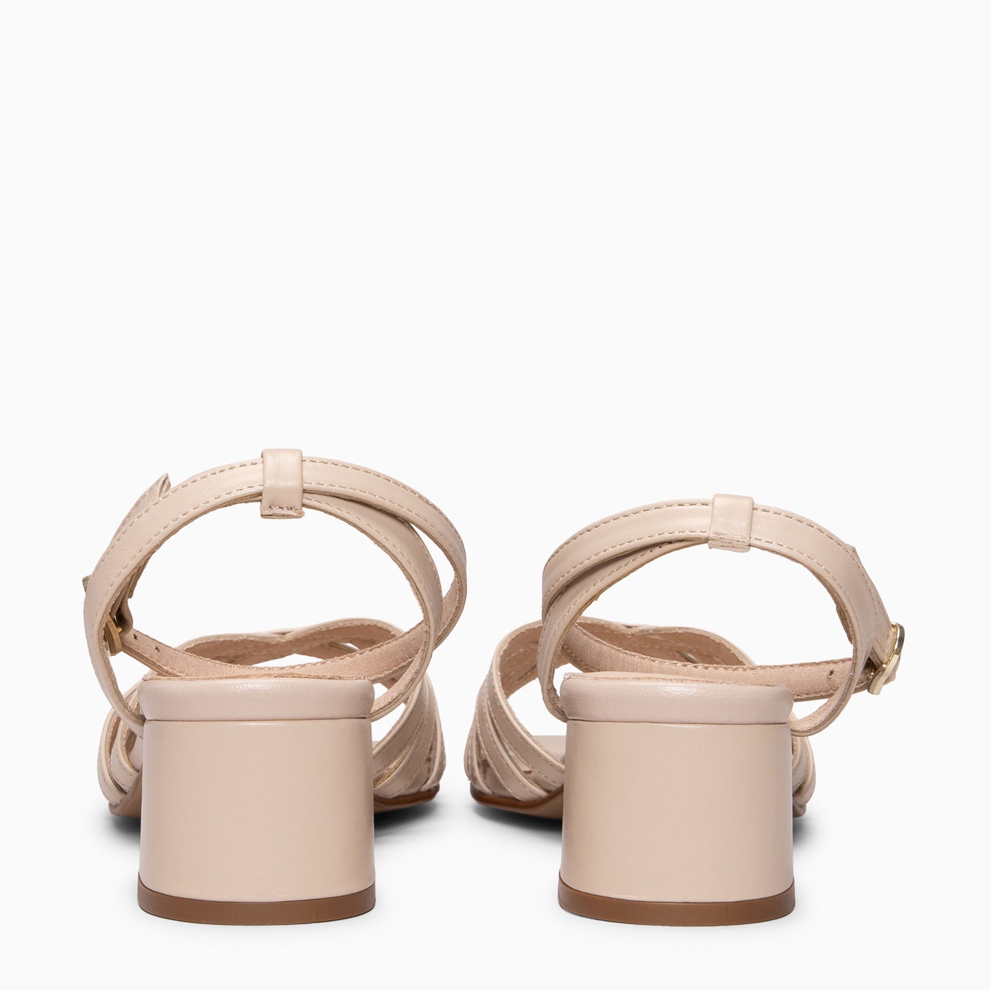 SIRA - Sandalia de tiras de tacón bajo  BEIGE