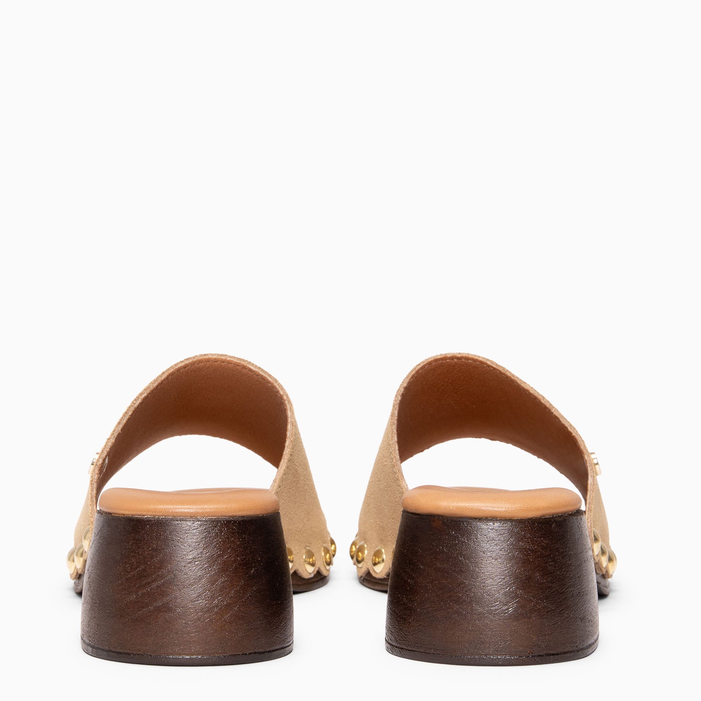 LEYA - Zuecos con tacón bajo BEIGE