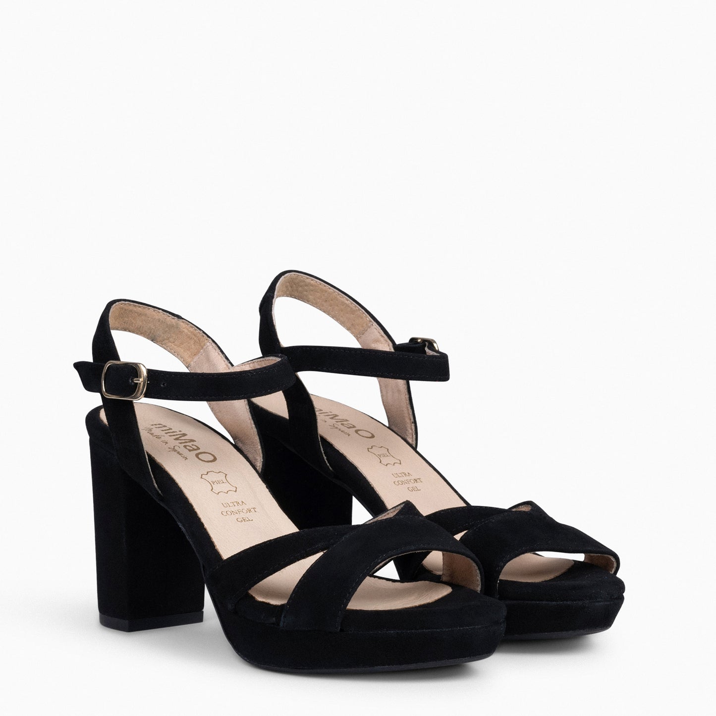 PARIS – Sandalias de fiesta con tacón alto y plataforma NEGRO