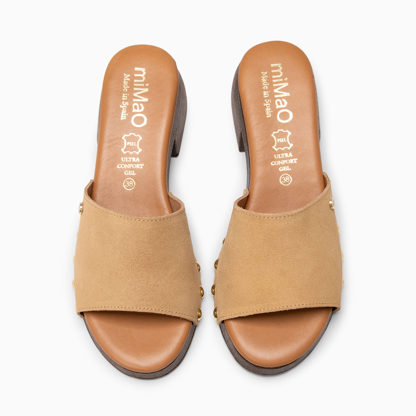 LEYA - Zuecos con tacón bajo BEIGE