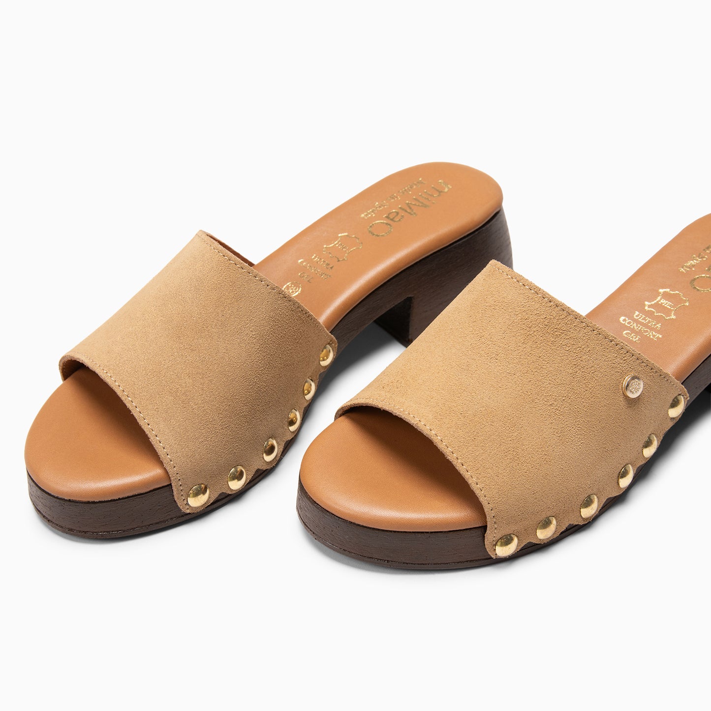 LEYA - Zuecos con tacón bajo BEIGE