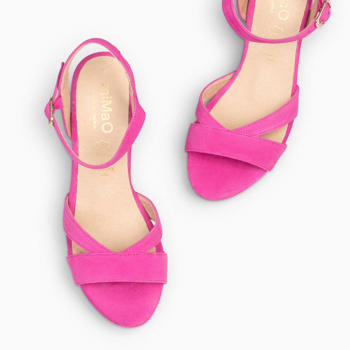 PARIS – Sandalias de fiesta con tacón alto y plataforma FUCSIA