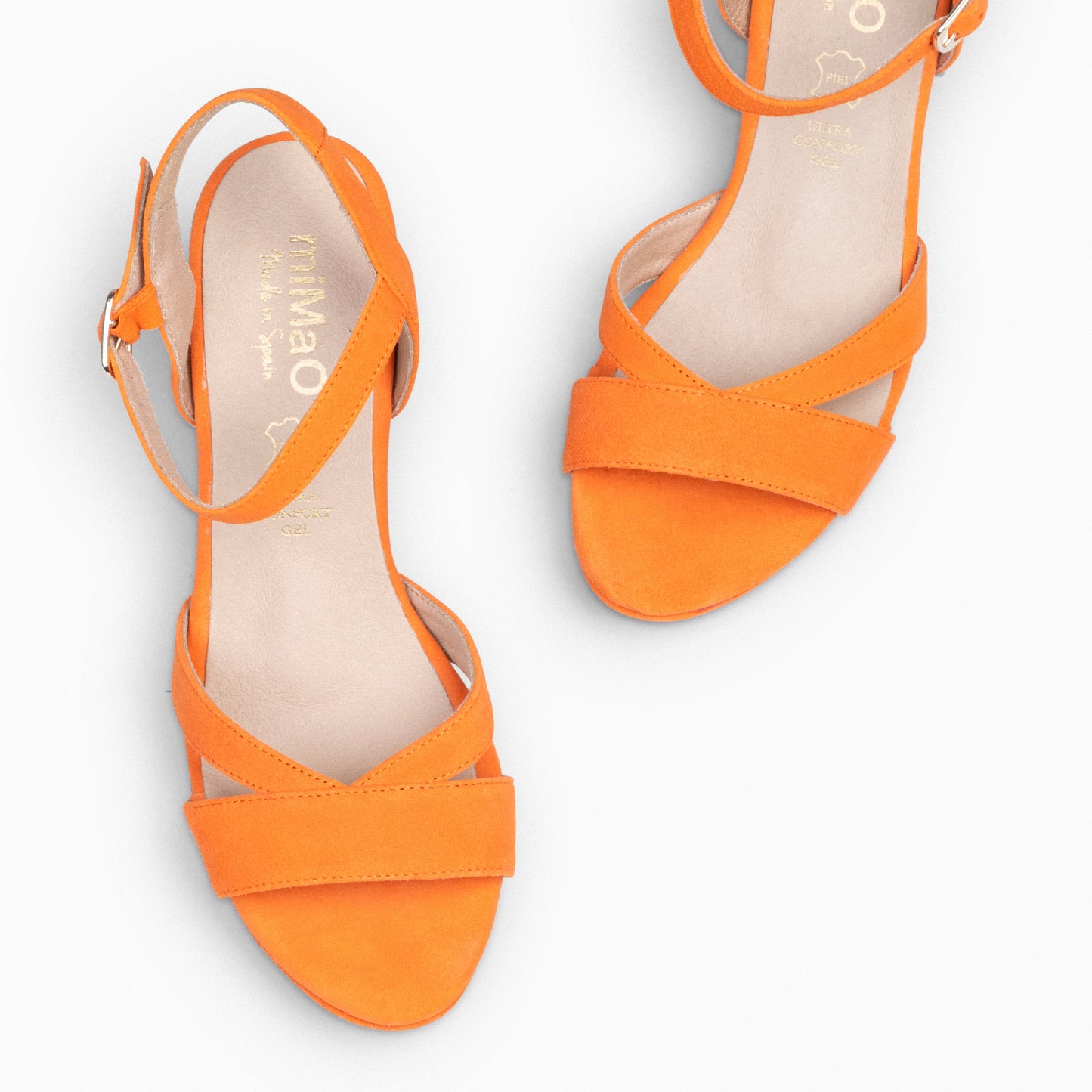 PARIS – Sandalias de fiesta con tacón alto y plataforma  NARANJA