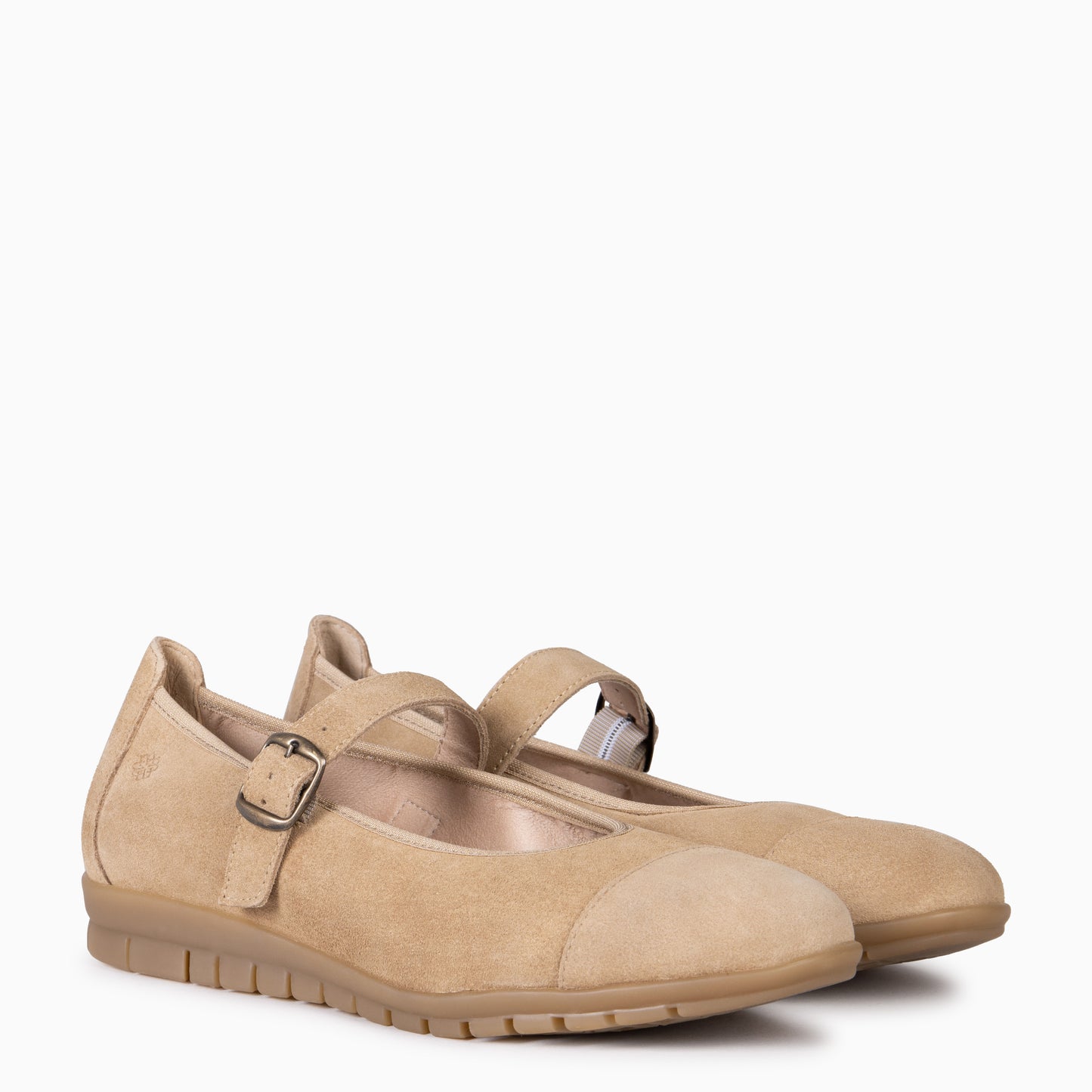 MICAELA - Merceditas de serraje BEIGE