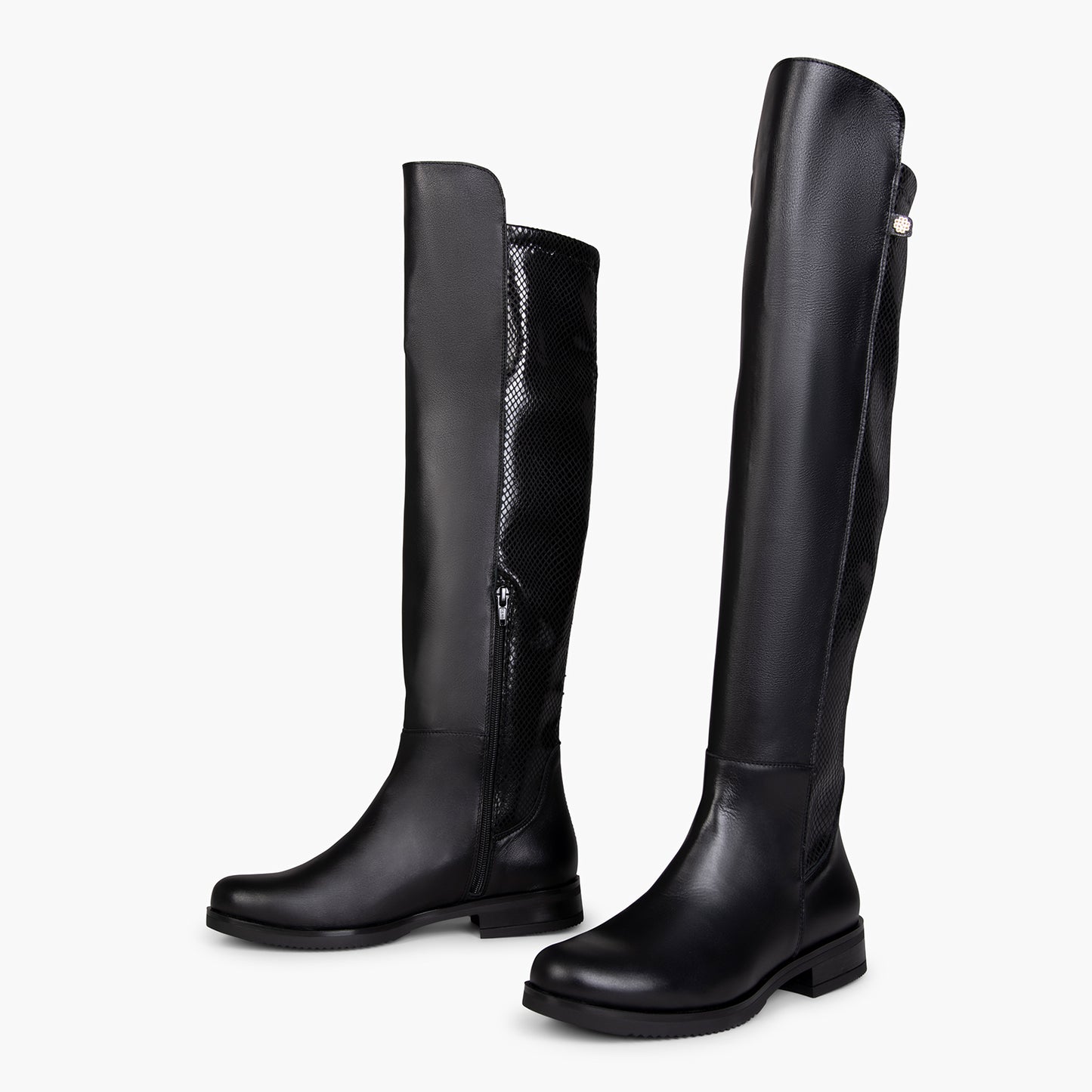 LIA - Bota alta de piel SERPIENTE