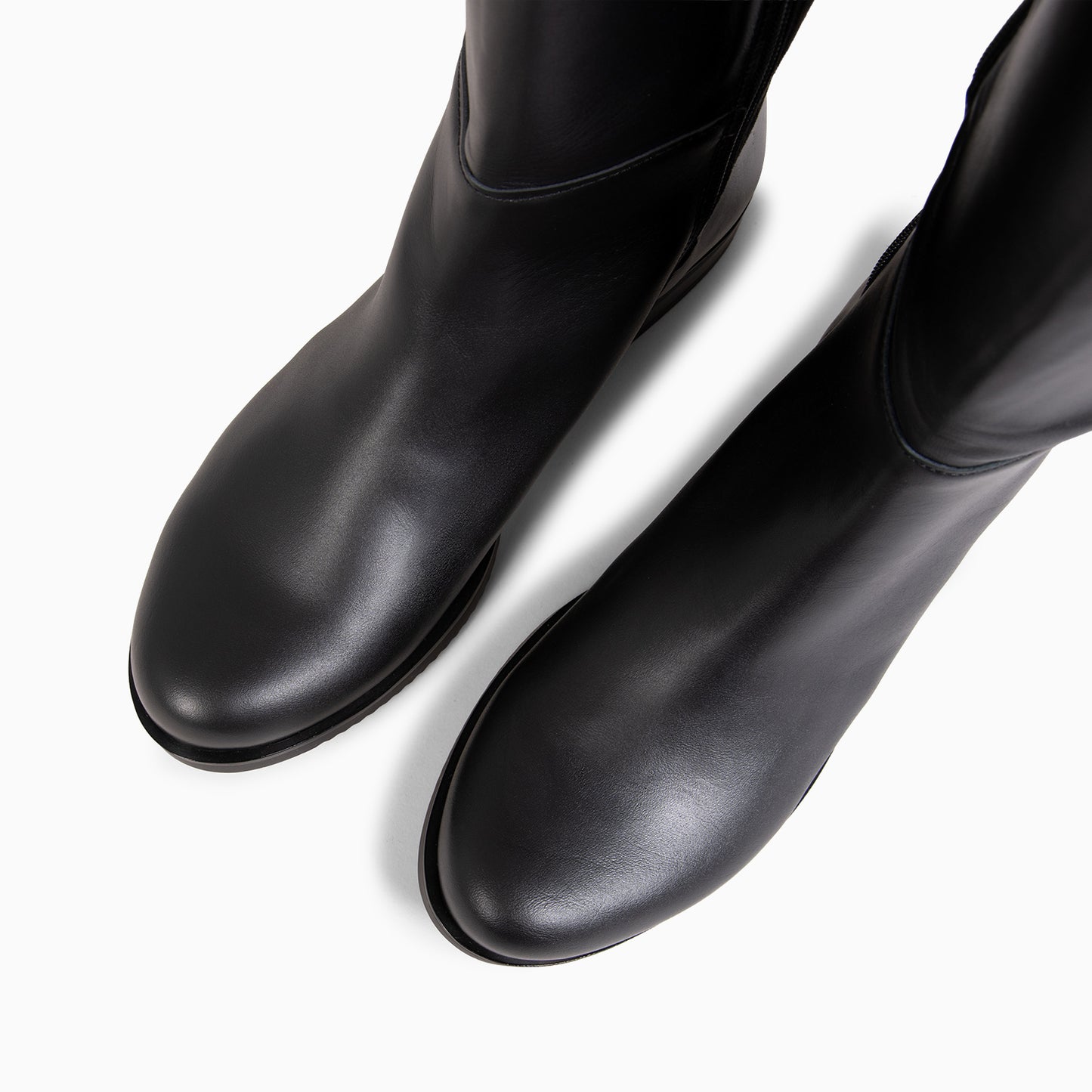 LIA - Bota alta de piel NEGRO