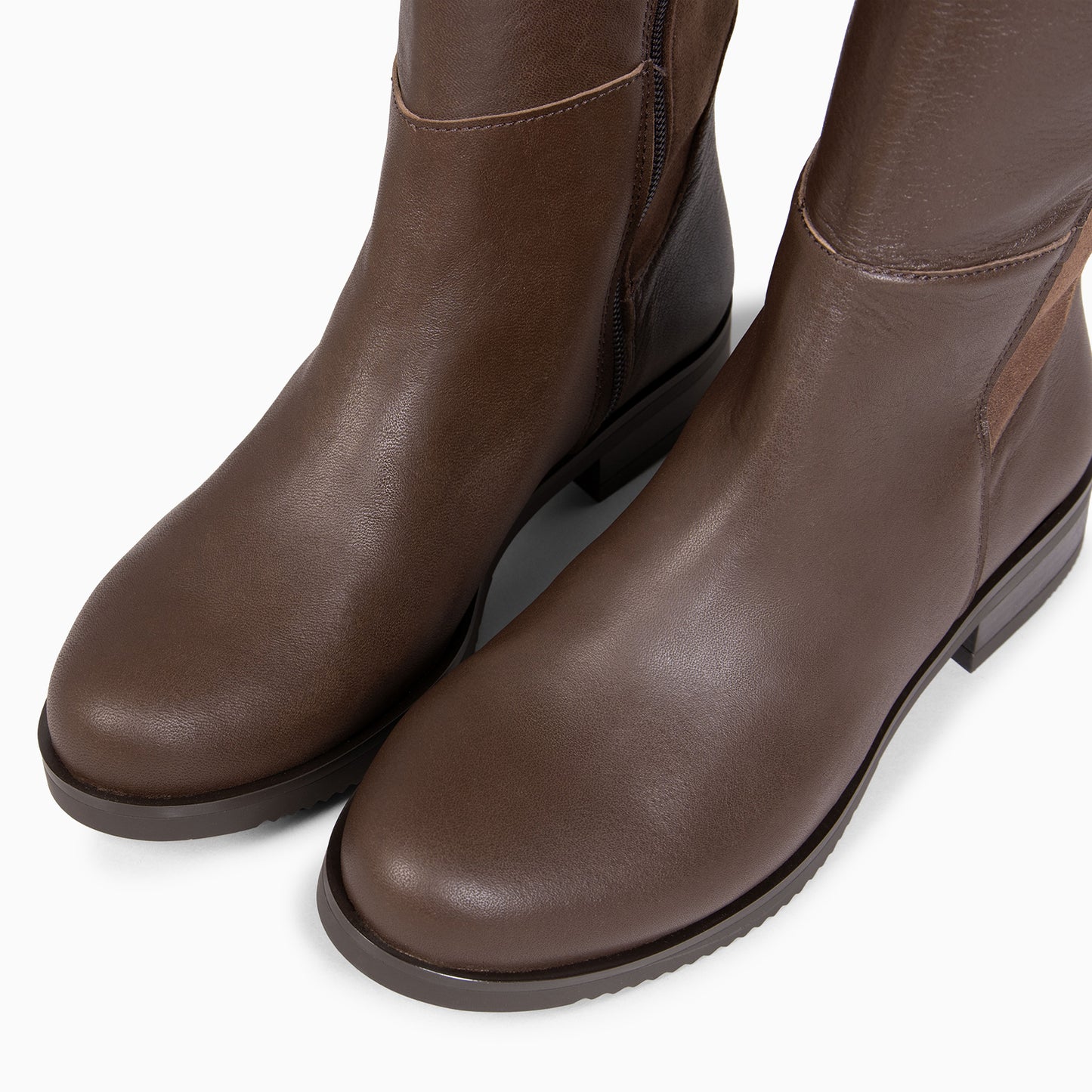 LIA - Bota alta de piel  MARRON