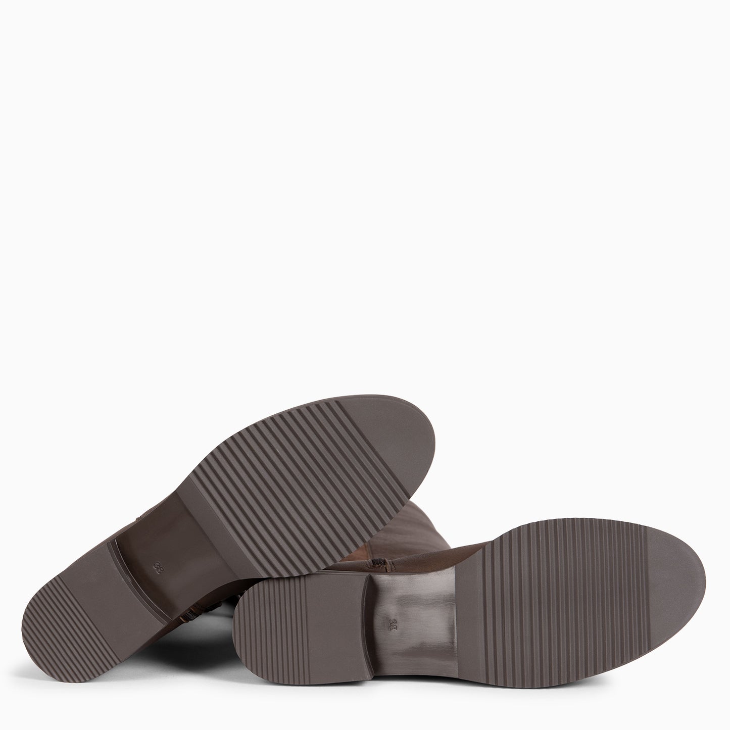 LIA - Bota alta de piel  MARRON