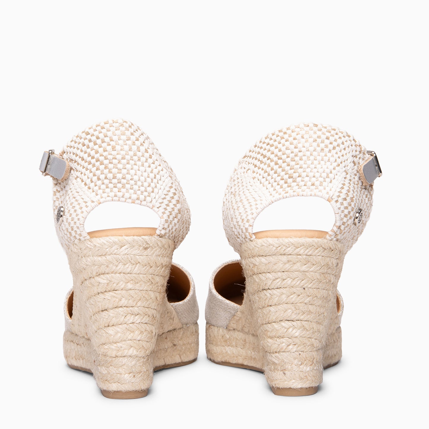 CONIL - Cuñas de esparto con hilo metalizado BEIGE