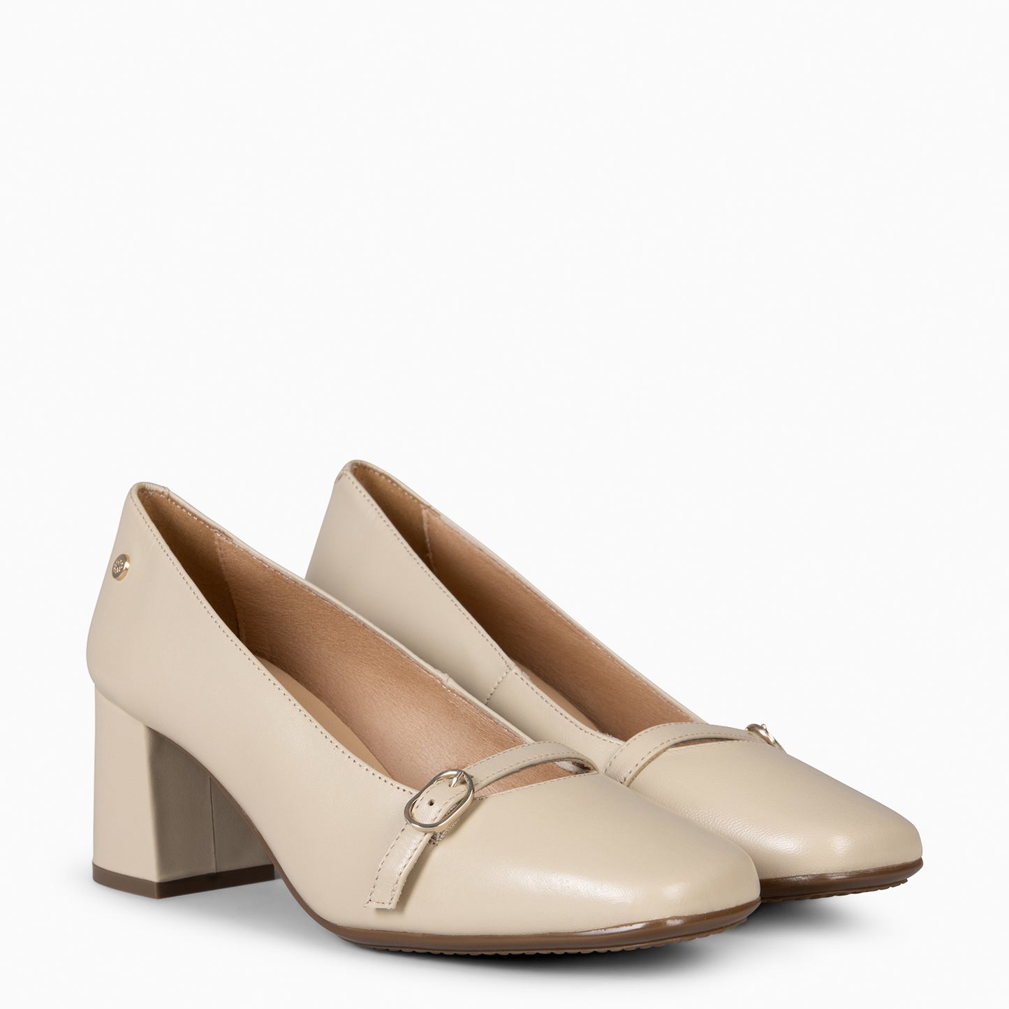 ELISA - Zapato de salón con tacón ancho BEIGE