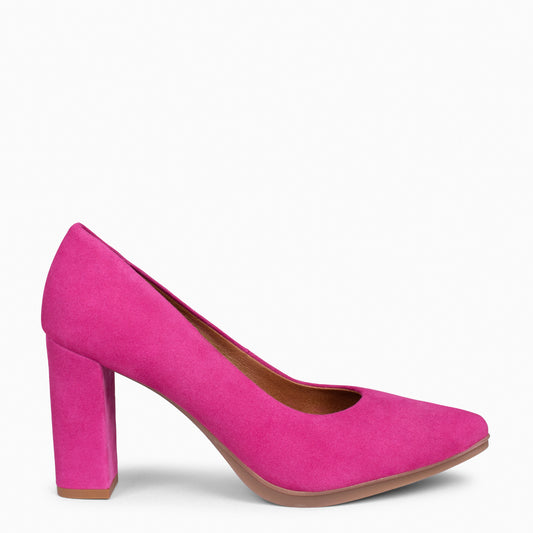 URBAN – Escarpins en daim FUCHSIA