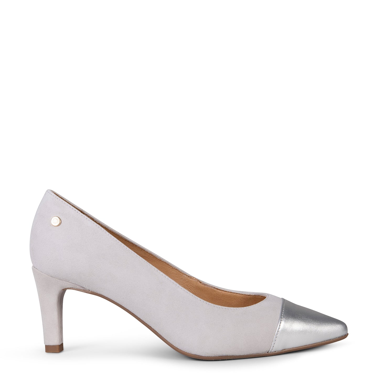 LILLY S - Zapato de tacón con puntera bicolor GRIS PERLA
