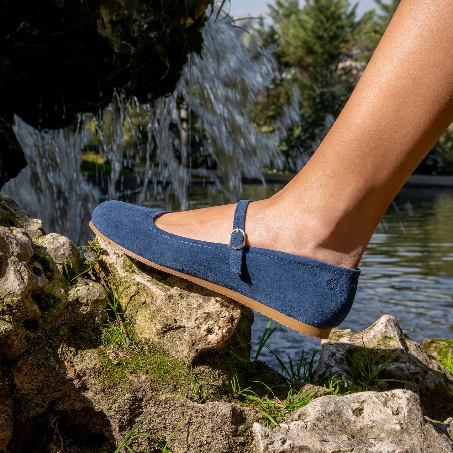 JAZMIN - Mercedita planas de ante BEIGE