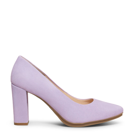 URBAN – Zapatos de tacón alto de ante LAVANDA