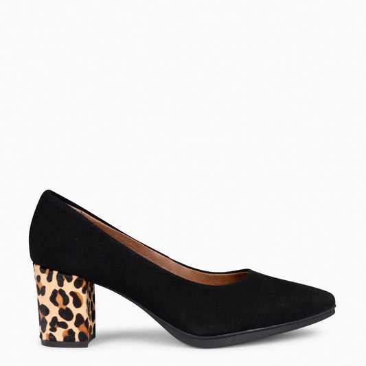 WILD - Sapatos de salto preto LEOPARD