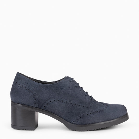 OXFORD – Blucher feminino com salto NAVY