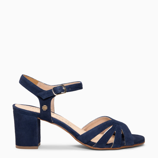 MUSA – Sandalias de Tacón ancho MARINO