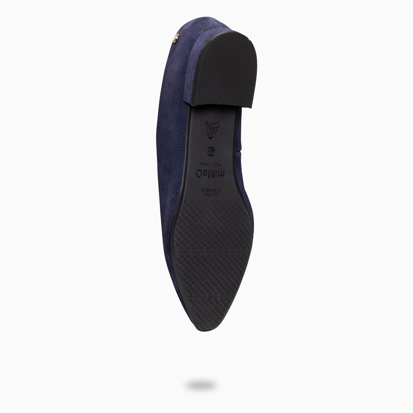 URBAN LACY – Bailarina con tacón bajo en piel de serraje MARINO